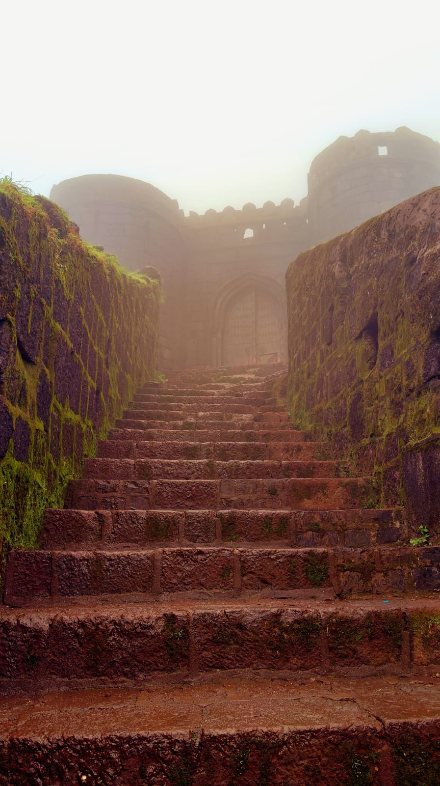 Fort ramparts in the fog